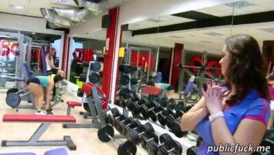 Big breasted woman sucks off and ripped by her gym instructor - sunporno.com