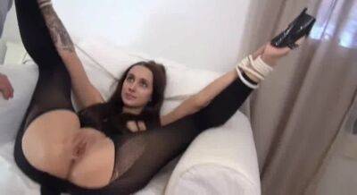 black pantyhose ripped tied legs behind head anal fucki - pornoxo.com