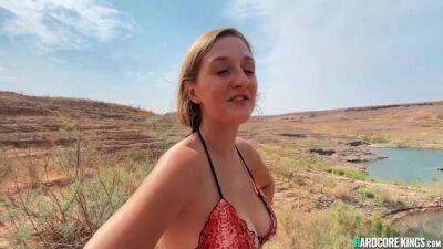 Busty amateur hiker fuck on the beach - sunporno.com