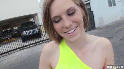 Flat chested teen in pink bikini pounded doggystyle for facial - sunporno.com