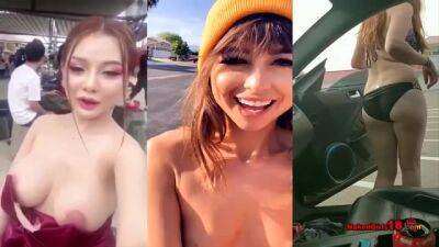 Nude babes are posing and teasing even in public places, because it feels so exciting - sunporno.com