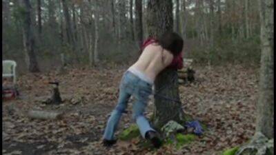 my slut tied to a tree and fucked rough - sunporno.com