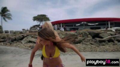 Dani - Big boobed naked blondie Dani Mathers and her badass GFs like kite boarding - sunporno.com