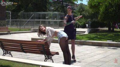 Tattooed mistress Silvia Rubi enjoys humiliated one kinky whore in public - sunporno.com