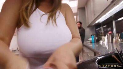 Voluptuous Mom Sucks And Fucks A Young Cock In The Kitchen - sunporno.com