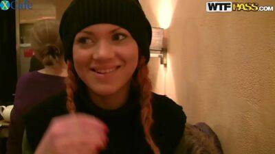 Flirty redhead with pigtails is ready to show her private parts - sunporno.com - Russia